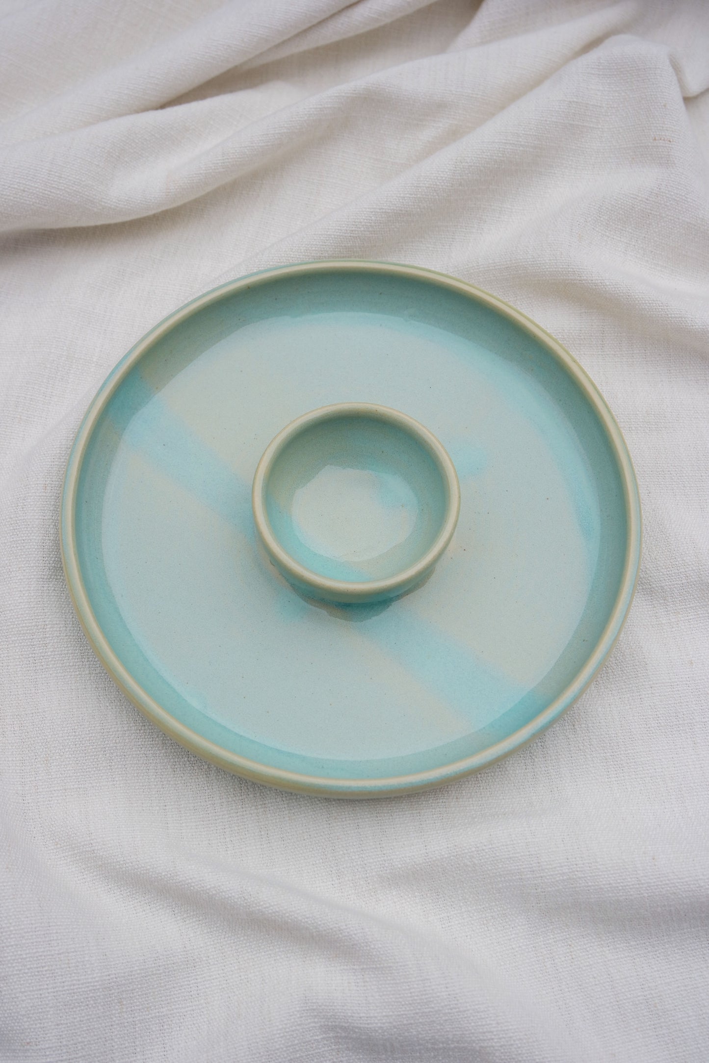 Snack Dippy Plate in Spearmint *seconds