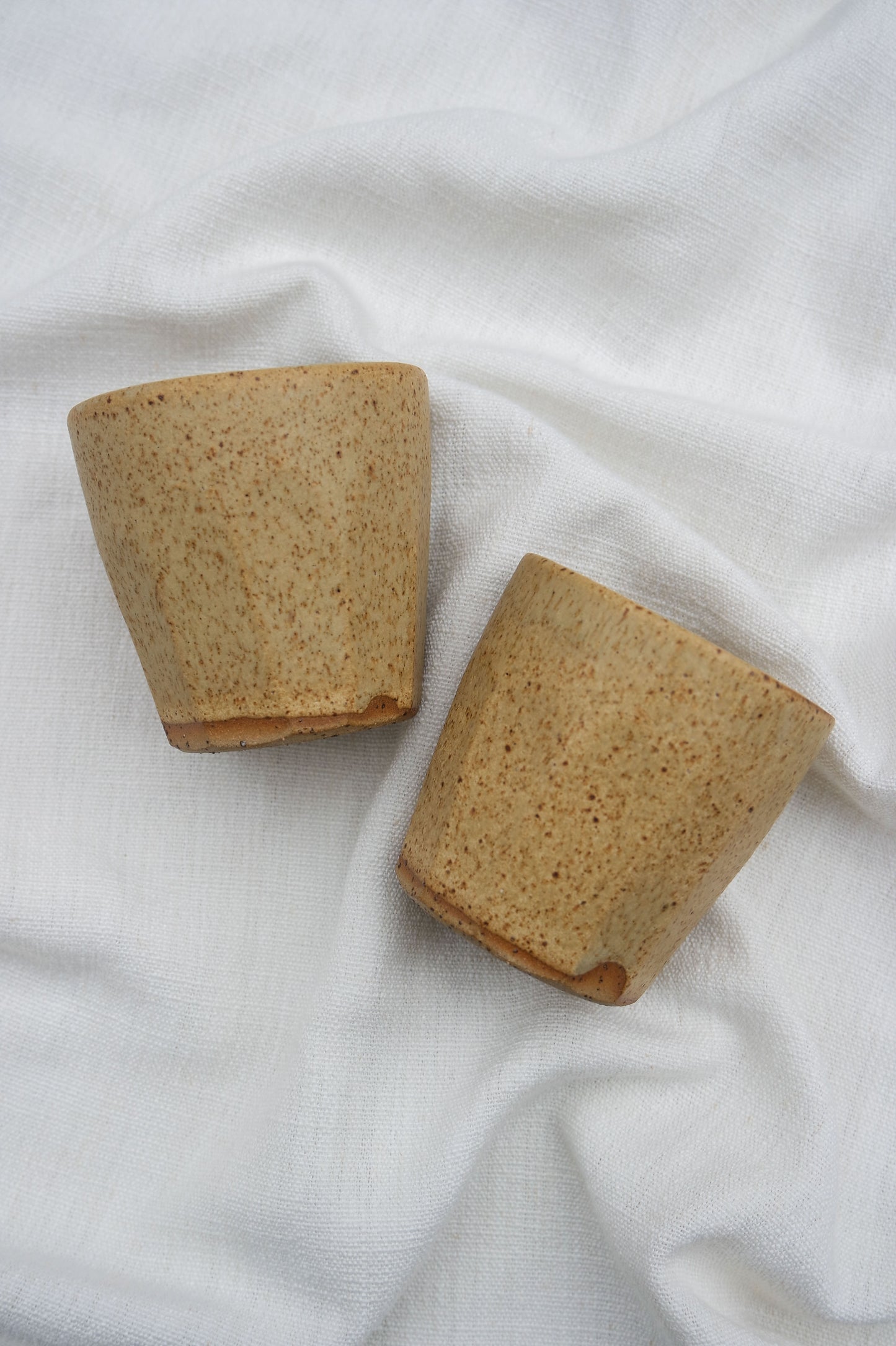 Fluted Oatmeal Flat White Cup