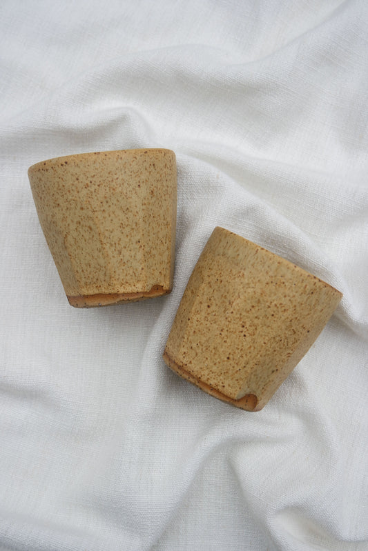 Fluted Oatmeal Flat White Cup