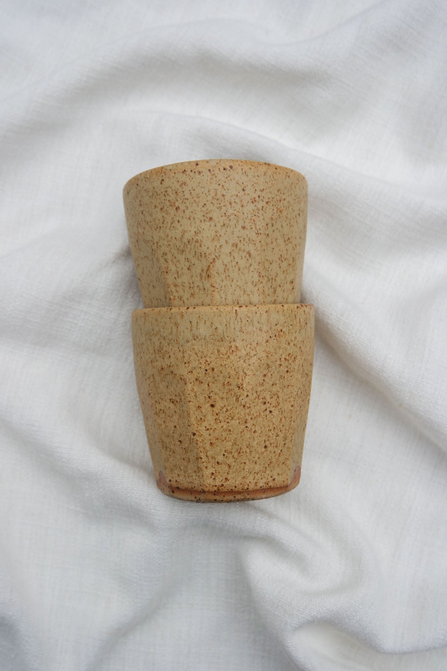Fluted Oatmeal Flat White Cup