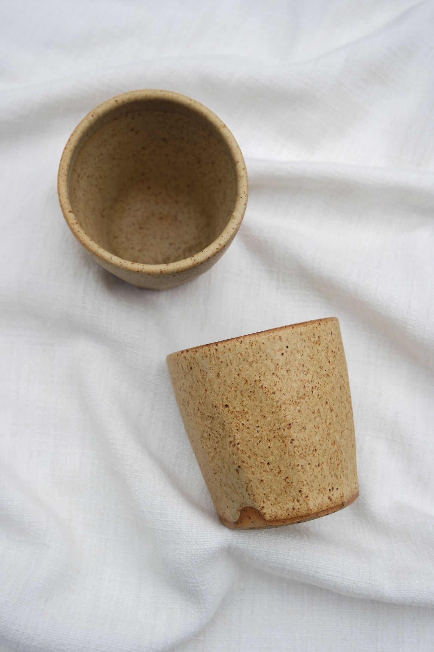 Fluted Oatmeal Flat White Cup
