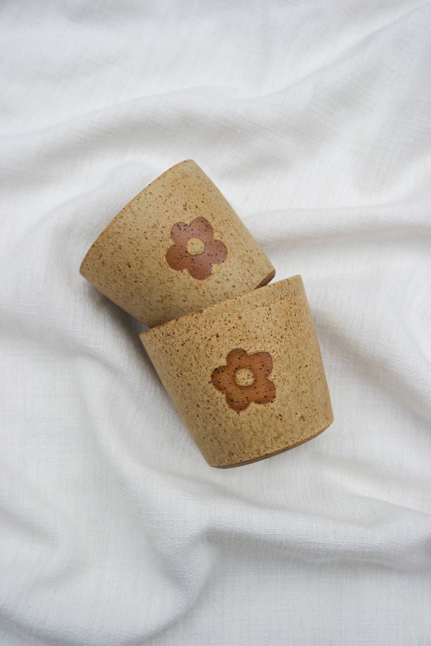 Flower Oatmeal Flat White Cup