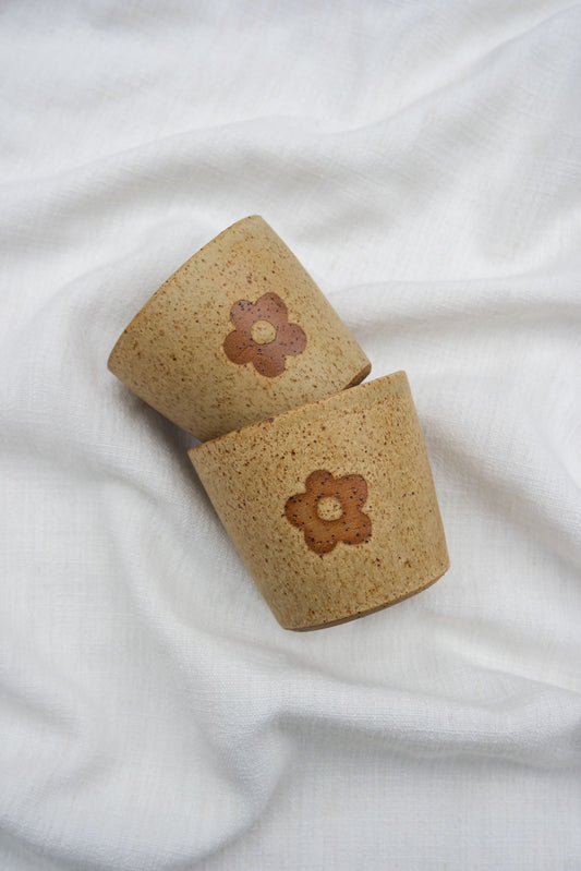 Flower Oatmeal Flat White Cup