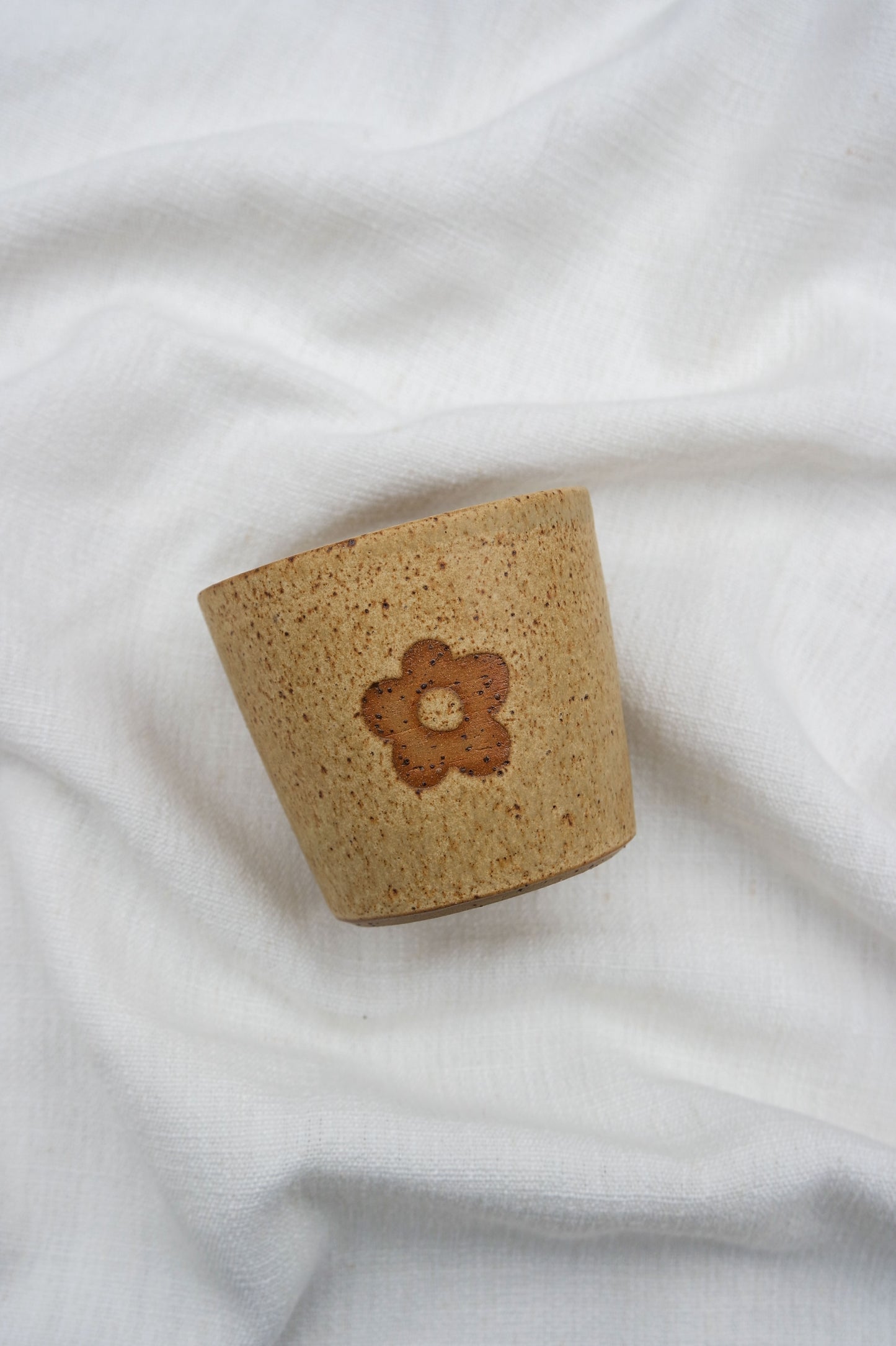 Flower Oatmeal Flat White Cup
