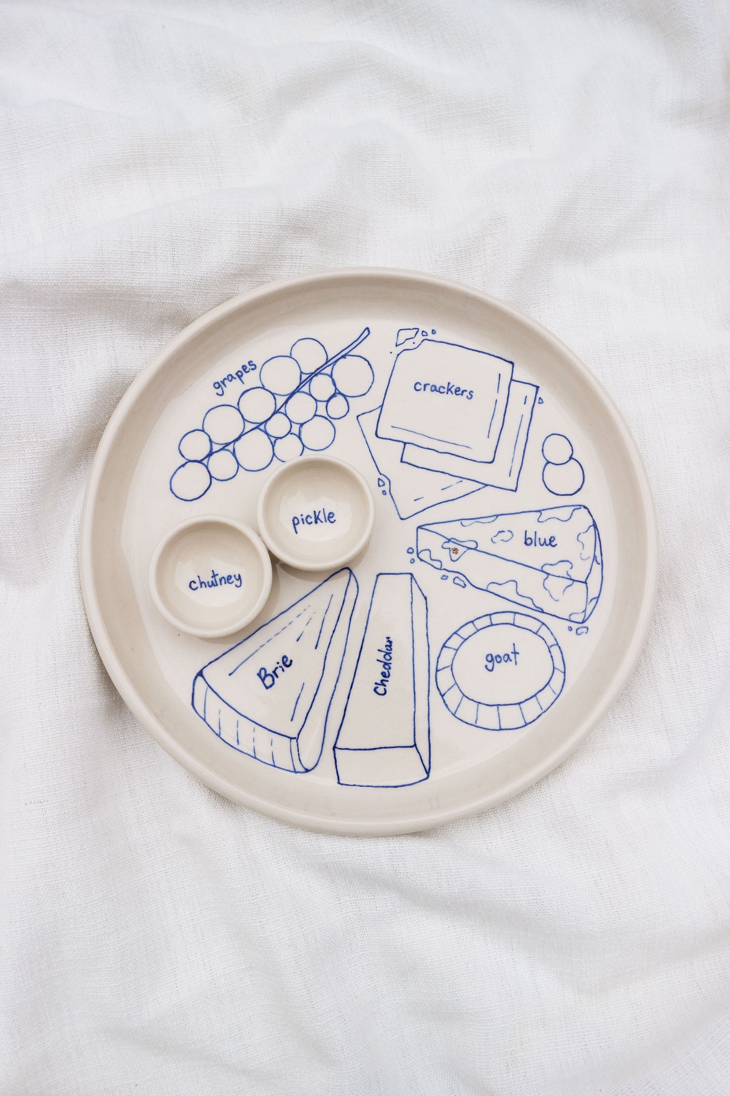 Cheese & Pickle Dip Cheeseboard Dippy Dinner Plate *seconds