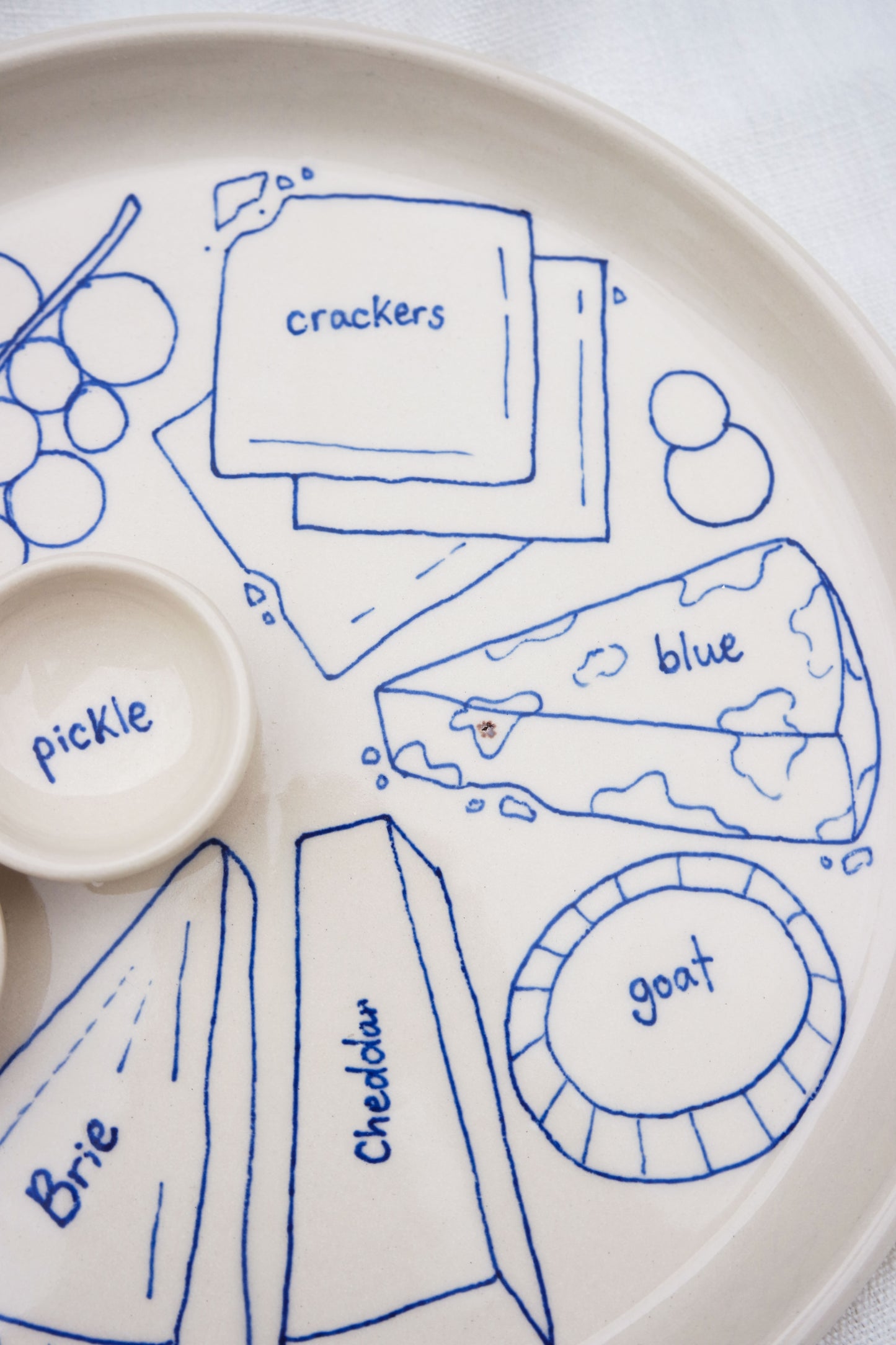 Cheese & Pickle Dip Cheeseboard Dippy Dinner Plate *seconds