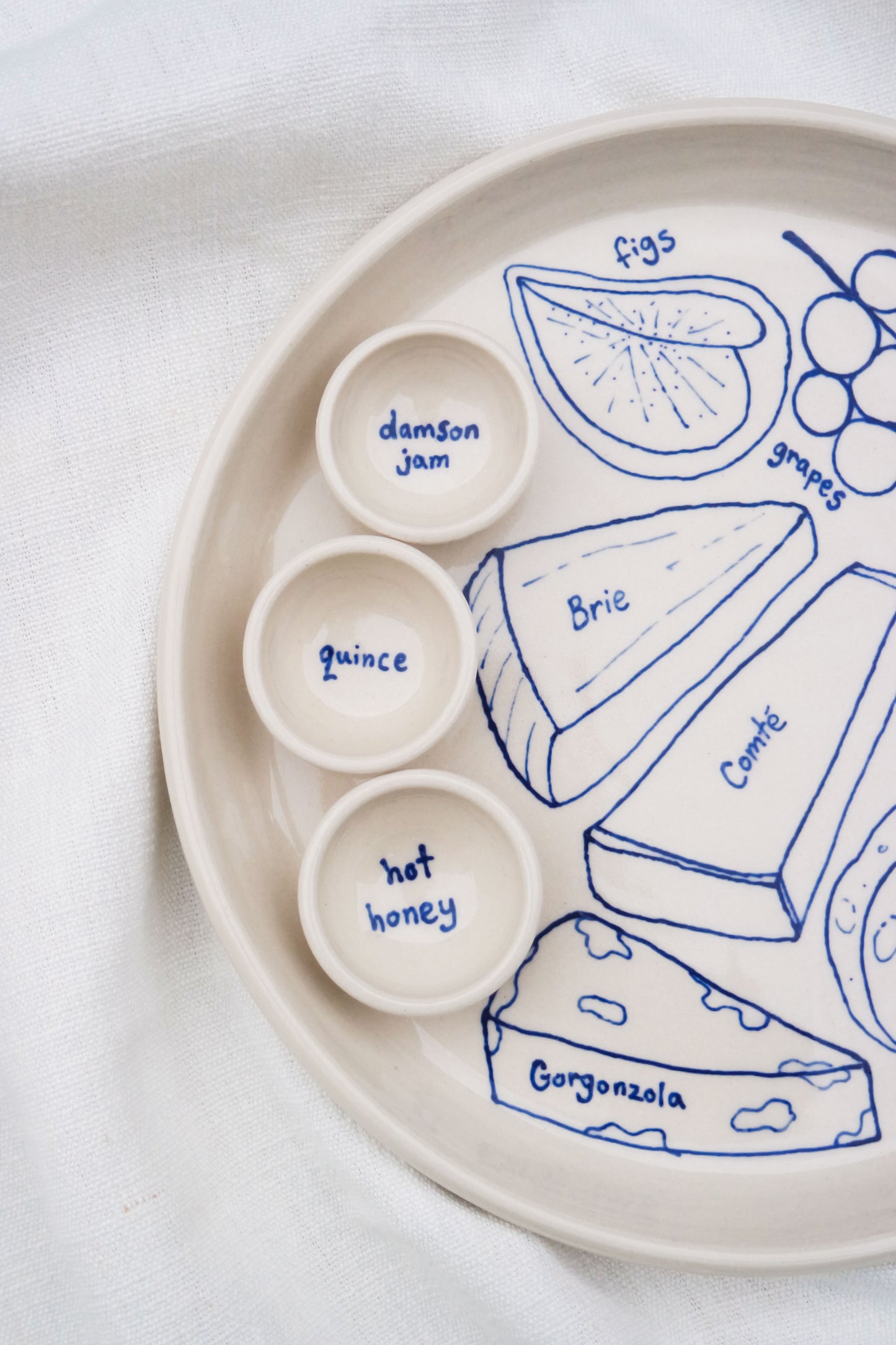 Cheese, Salami and Jams Cheeseboard Triple Dippy Dinner Plate